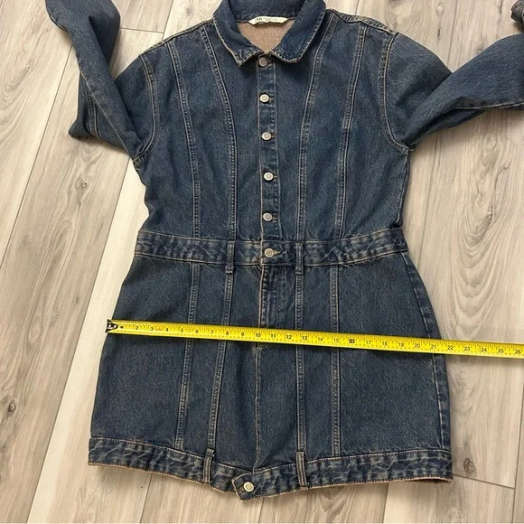 Zara Denim TRF Dress Size XL Blue EUC - Picture 6 of 11
